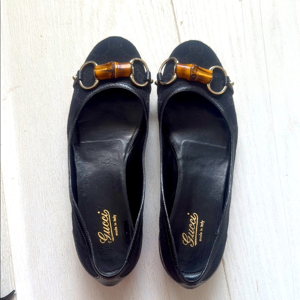 Gucci Black Leather Loafers with Horsebit Detail size 7,5
